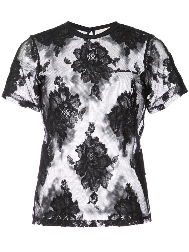Fleur Du Mal Floral Lace T-shirt - Black