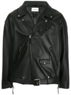 Monkey Time Leather Biker Jacket - Black