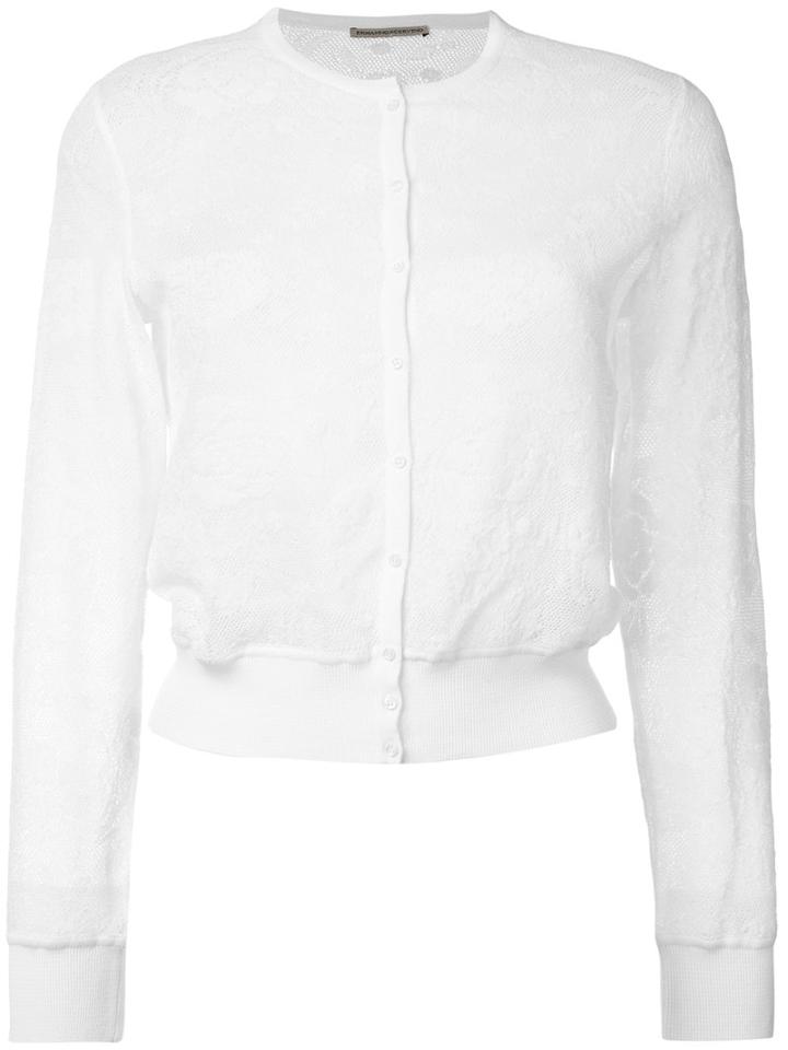 Ermanno Scervino - Lace Cardigan - Women - Cotton/polyamide - 42, Women's, Nude/neutrals, Cotton/polyamide