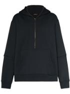 Portvel Zipped Hooded Sweatshirt - Black