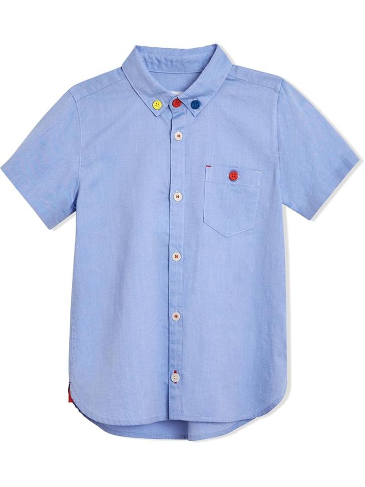 Burberry Kids Teen Short-sleeve Button-down Collar Cotton Oxford Shirt