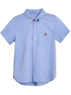 Burberry Kids Teen Short-sleeve Button-down Collar Cotton Oxford Shirt