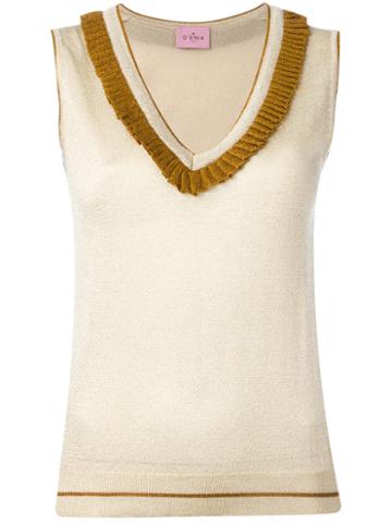 D'enia Metallic Knit Vest, Women's, Size: Small, Nude/neutrals, Nylon/polyester/acetate