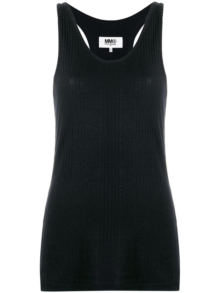 Mm6 Maison Margiela Scoop Neck Tank Top - Black