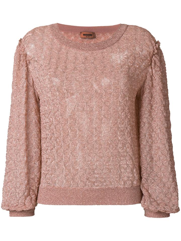 Missoni Glitter-effect Embroidered Sweater - Pink & Purple