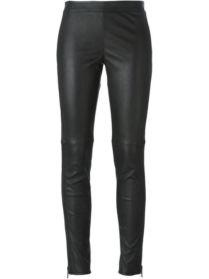 Burberry London Skinny Trousers, Women's, Size: 6, Black, Lamb Skin/cotton/lyocell/polyester