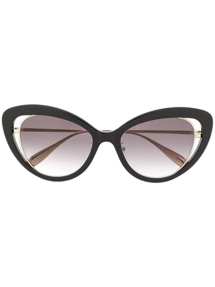 Alexander Mcqueen Eyewear Combined Cat-eye Frame Sunglasses - Black