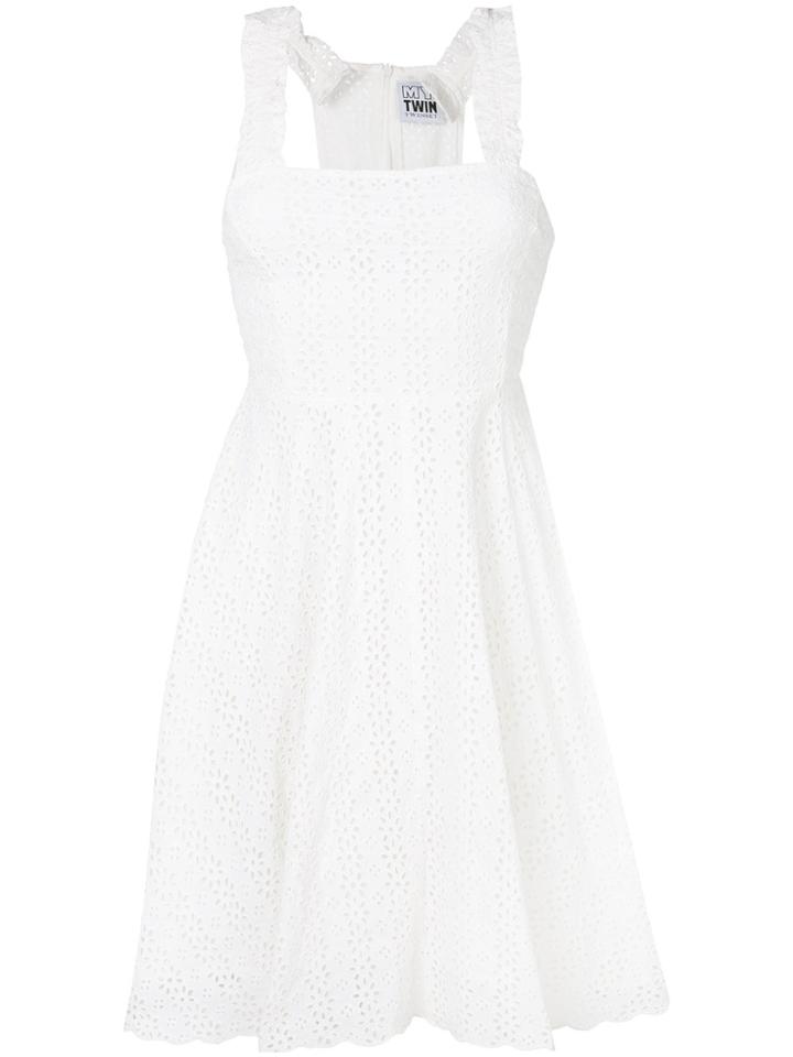 Twin-set Anglaise Broderie Flared Dress - White