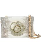 Oscar De La Renta Floral Shoulder Bag - Grey