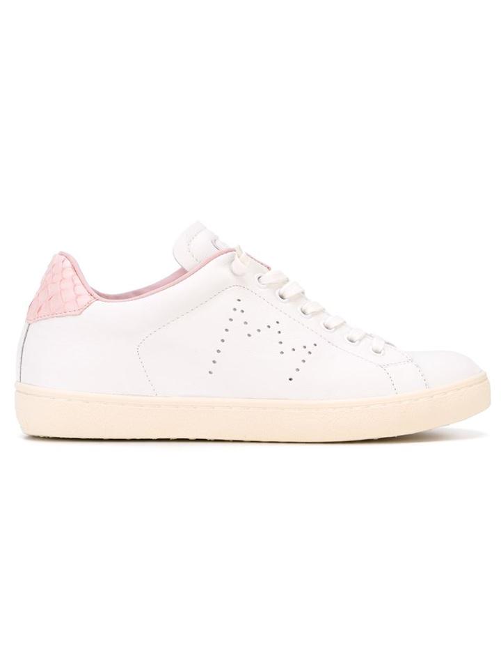 Leather Crown Contrast Heel Counter Sneakers