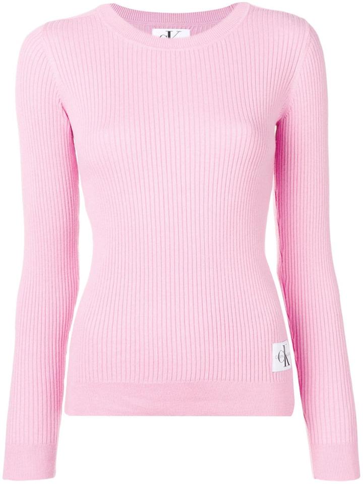 Calvin Klein Jeans Ribbed Knit Sweater - Pink