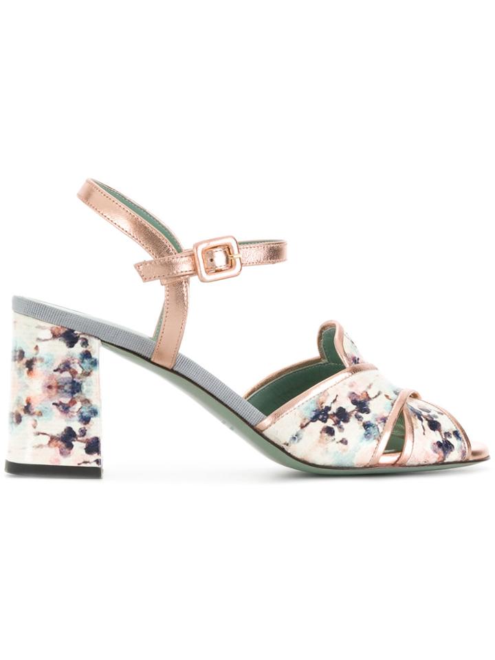 Paola D'arcano Floral Print Sandals - White