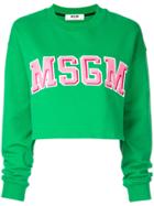 Msgm Cropped Sweatshirt - Green