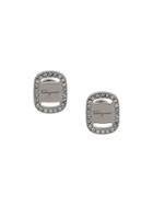 Salvatore Ferragamo Embellished Logo Earrings - Silver