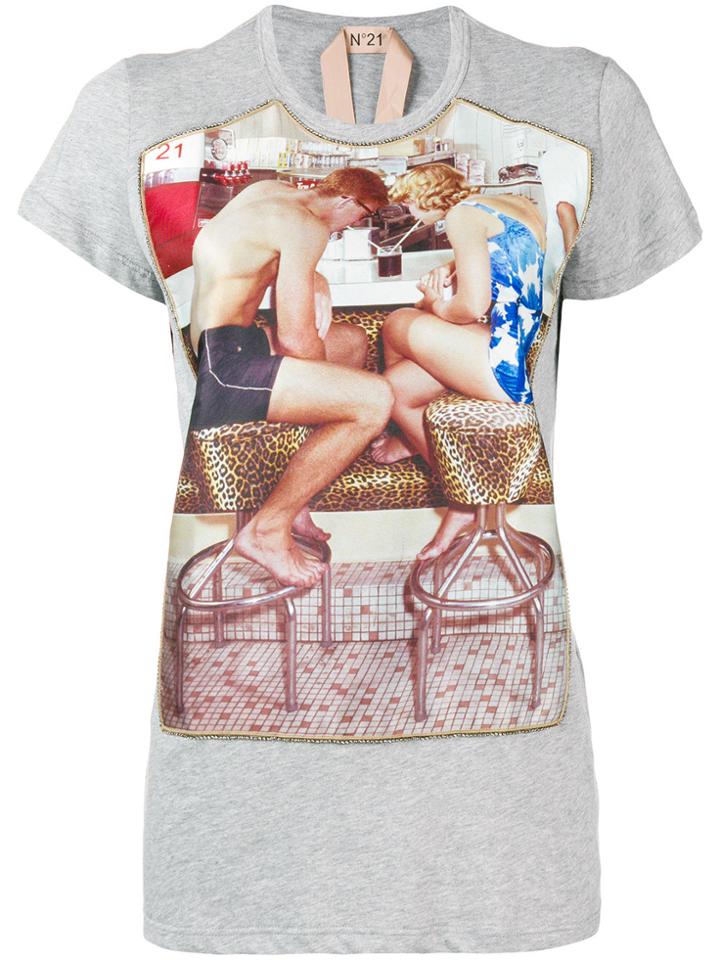 No21 Graphic Print T-shirt - Grey