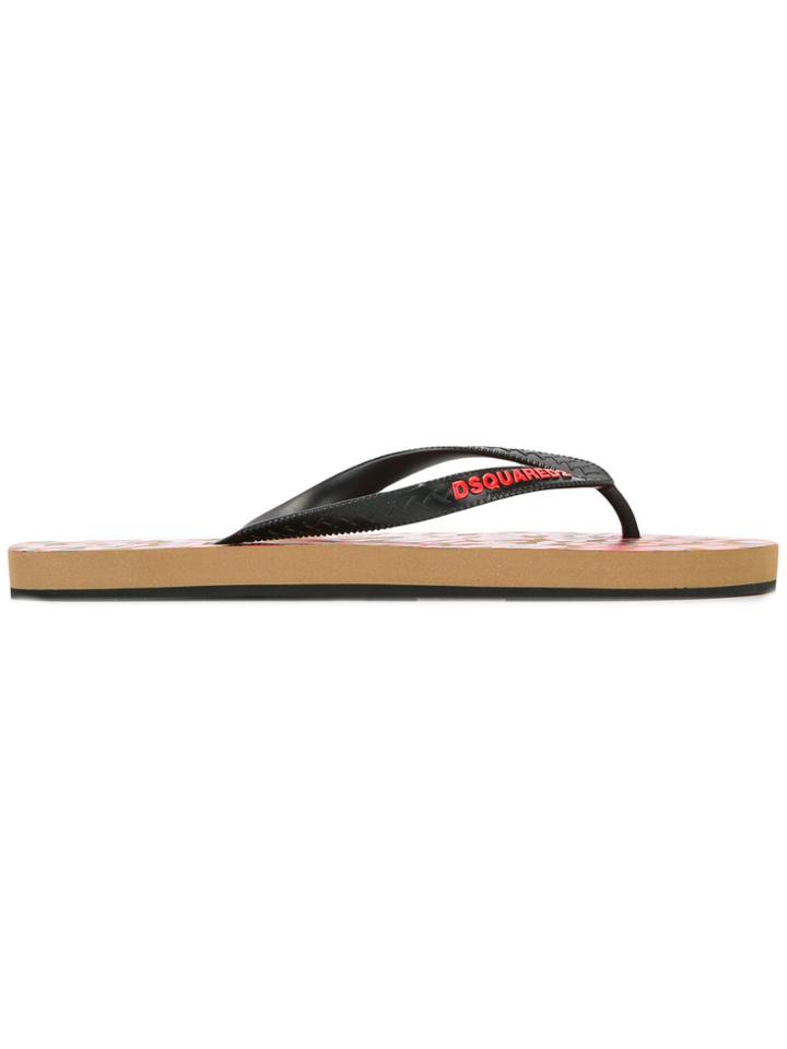 Dsquared2 Leopard Print Flip Flops
