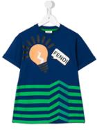 Fendi Kids Print T-shirt, Boy's, Size: 7 Yrs, Blue