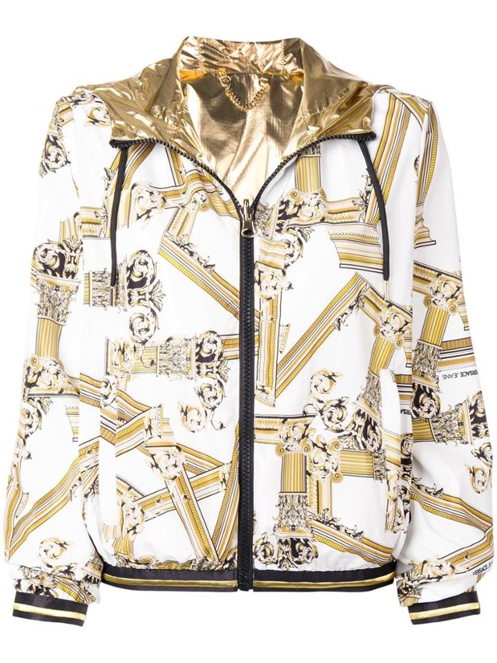 Versace Jeans Signature Print Bomber Jacket - White