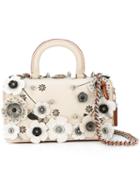 Coach - Flower Embellished Tote - Women - Leather/metal (other) - One Size, Women's, White, Leather/metal (other)