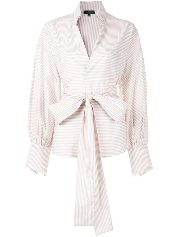 Jejia Striped Shirt With Belt - Brown