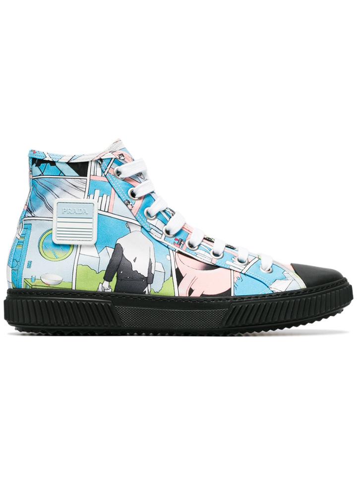 Prada Comic Print Sneakers - Multicolour