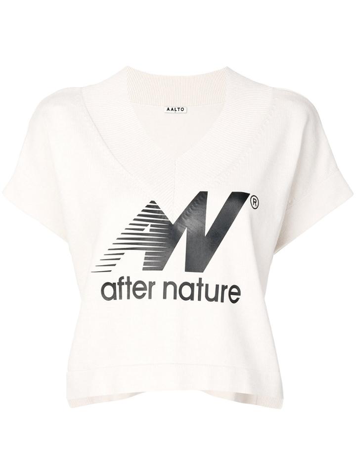 Aalto Cropped V-neck Top - Nude & Neutrals
