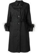 Prada Feather Cuff Trench Coat - Black