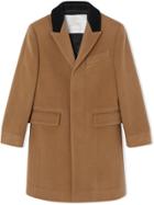 Burberry Kids Teen Velvet Collar Cashmere Tailored Coat - Brown