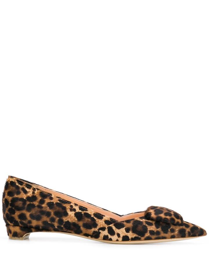 Rupert Sanderson Pomin Leopard Print Pumps - Brown