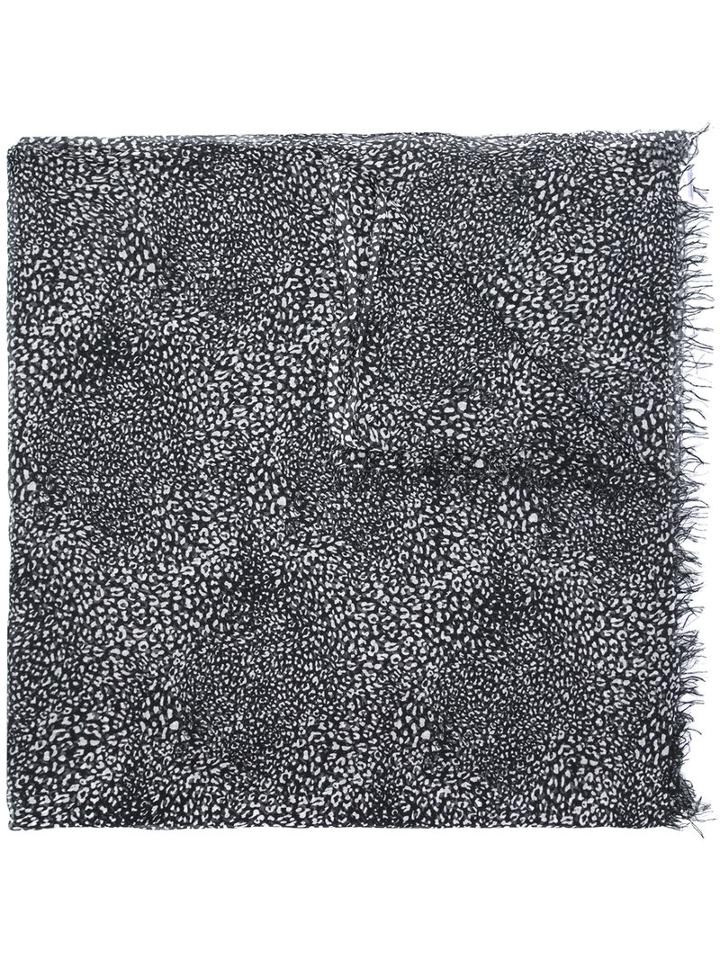 Plaid Print Scarf - Women - Silk/modal - One Size, Black, Silk/modal, Faliero Sarti