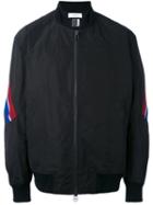 Facetasm - Stripe Detail Bomber - Men - Cotton/polyester - One Size, Black, Cotton/polyester