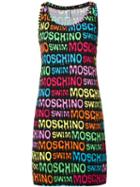 Moschino - Logo Print Beach Dress - Women - Cotton/spandex/elastane - L, Black, Cotton/spandex/elastane