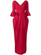 Milla Milla Wrap-front Column Gown - Red