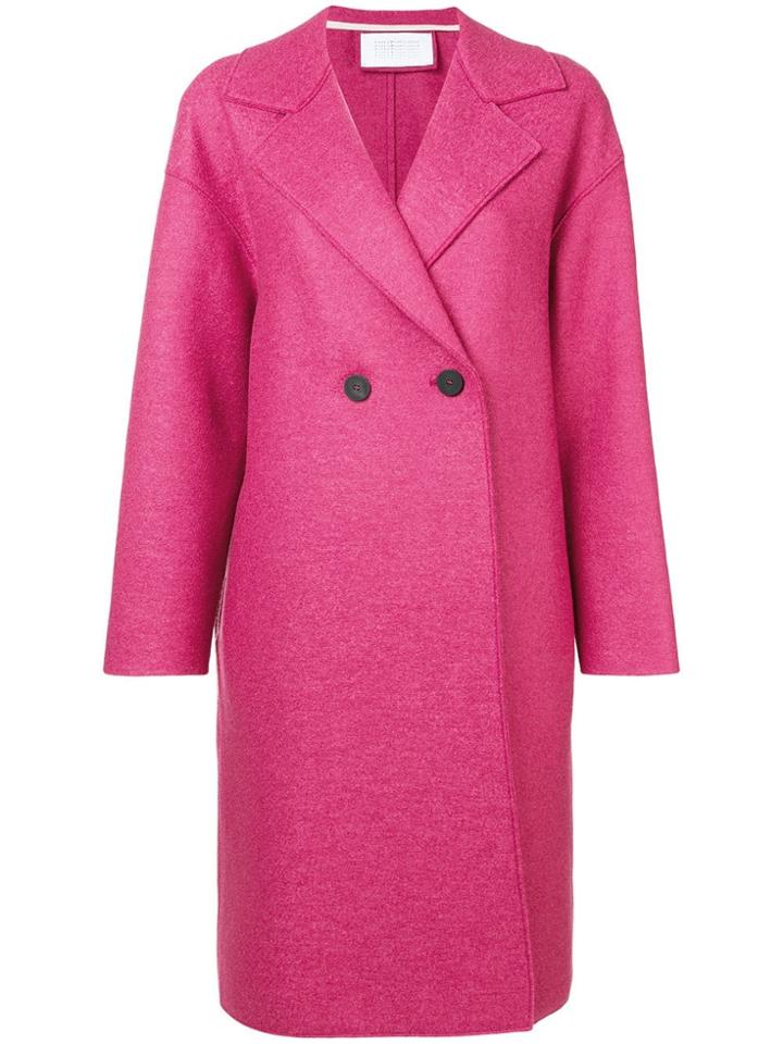 Harris Wharf London Midi Double Breasted Coat - Pink & Purple