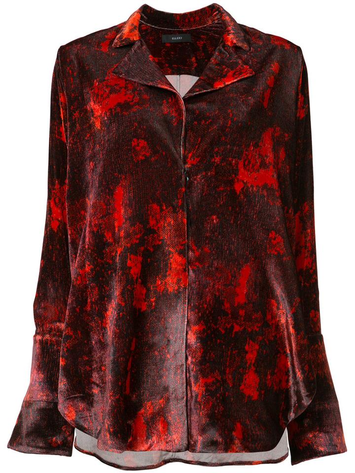 Ellery - Printed Blouse - Women - Silk/rayon - 8, Red, Silk/rayon