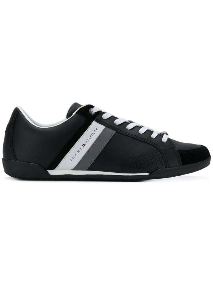 Tommy Hilfiger Side Striped Lace-up Sneakers - Black