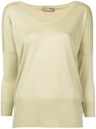 Cruciani - Scoop Neck Jumper - Women - Silk/cashmere - 46, Yellow/orange, Silk/cashmere