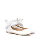 Florens Teen Bow Detail Ballerinas - White