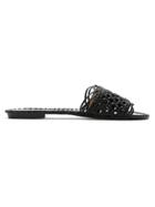 Serpui Leather Flat Sandals - Black
