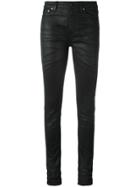 Saint Laurent Skinny Fit Coated Jeans - Black