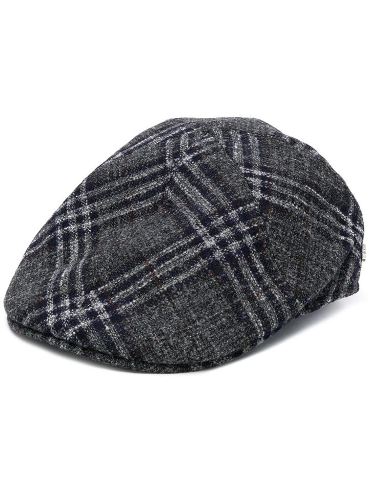 Tagliatore Check Pattern Cap - Grey