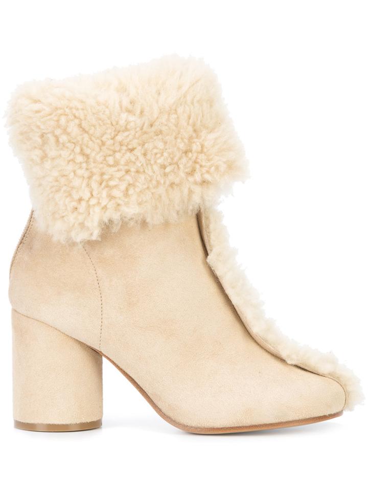 Maison Margiela Shearling Tabi Boots - Brown