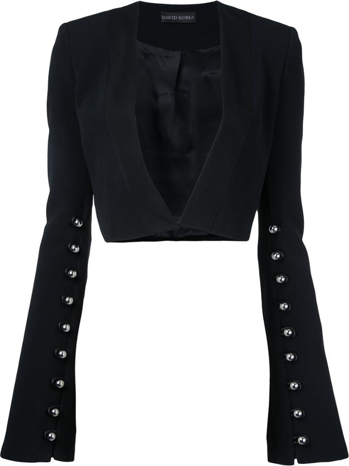 David Koma Cropped Jacket - Black