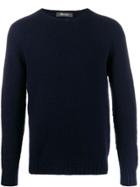 Obvious Basic Long-sleeve Fitted Sweater - Blue