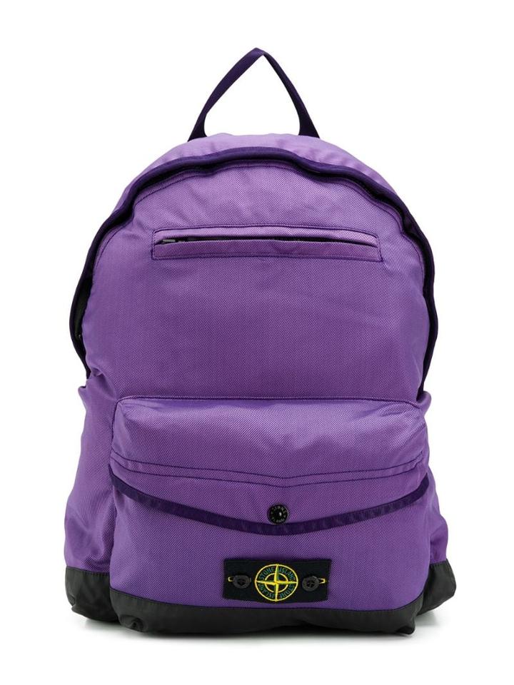 Stone Island Junior Teen Logo Backpack - Purple