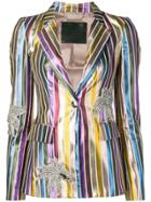 Philipp Plein Striped Blazer - Metallic