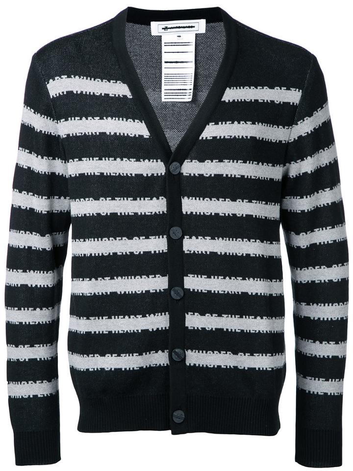 Anrealage - Striped Cardigan - Men - Silk/rayon/cotton - 48, Black, Silk/rayon/cotton