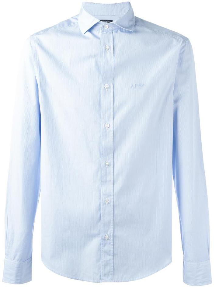 Armani Jeans Plain Shirt, Men's, Size: Xxl, Blue, Cotton