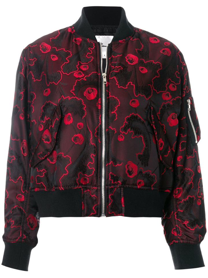 Comme Des Garçons Noir Kei Ninomiya Floral Jacquard Bomber Jacket -
