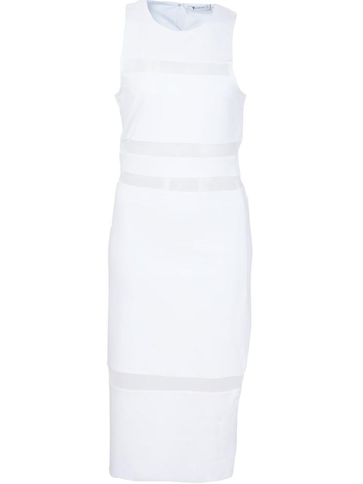 T By Alexander Wang Sheer Stripe Midi Dress